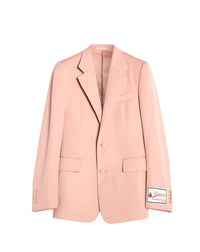 Veste à épaules carrées en laine - Ivoire Rosé