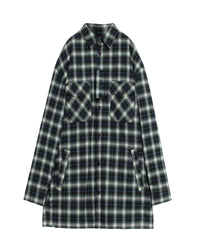 ZZNO STOCK VERT/BLEU OVERSIZED QUILTED OVERSHIRT