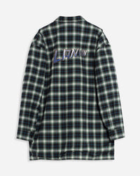 ZZNO STOCK VERT/BLEU OVERSIZED QUILTED OVERSHIRT