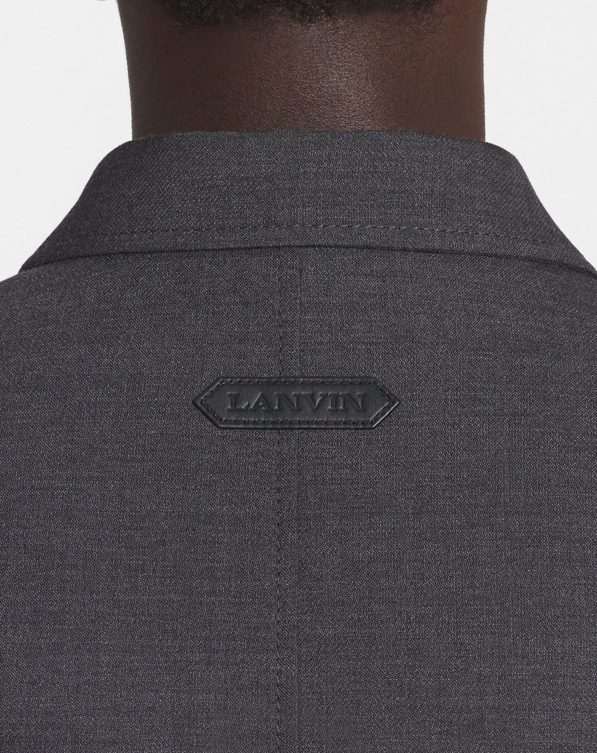 Blouson zippé col chemise en laine - Anthracite