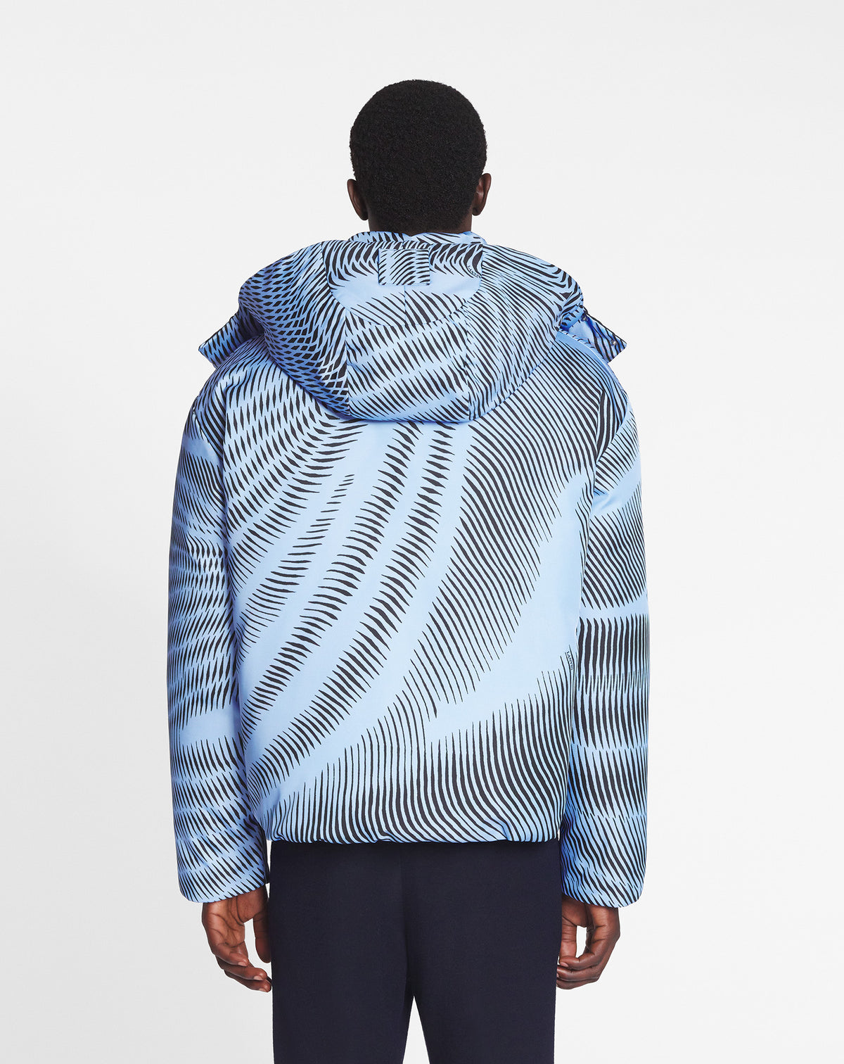 Parka courte imprimé cinétique en tissu - Bleu Lanvin & Noir
