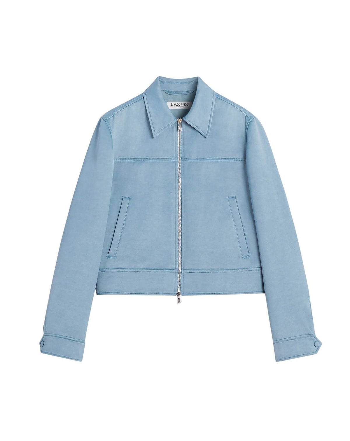 Blouson zipé avec col chemise en lin - Lunaire