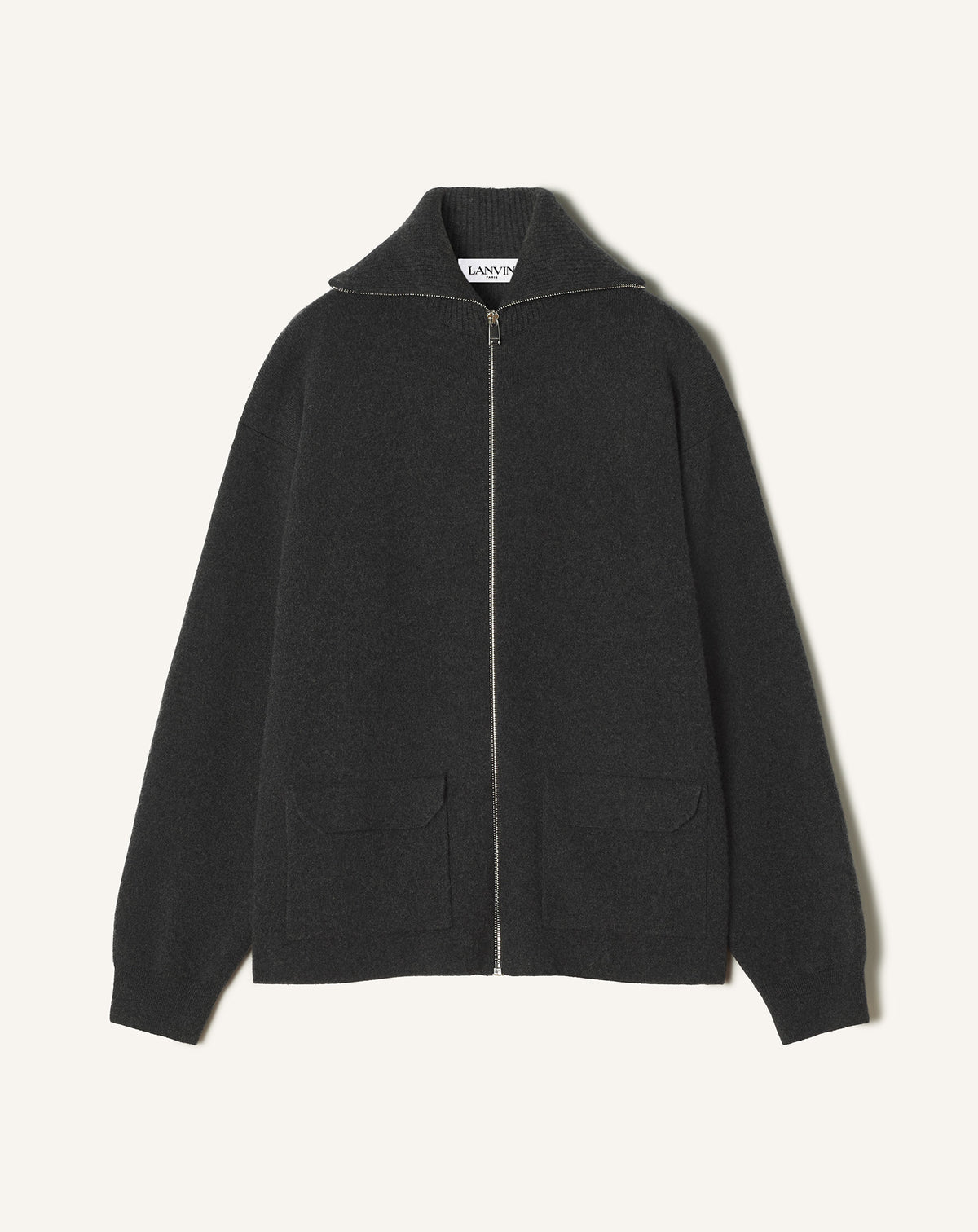 Cardigan zippé - Gris chine