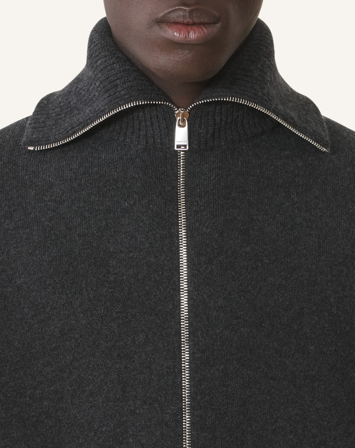 Cardigan zippé - Gris chine