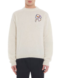 Pull col rond patch Clover Snake en mohair - Email