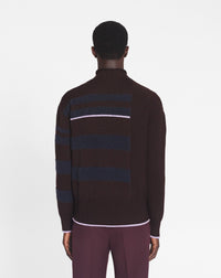 Pull à rayures - Marron glace