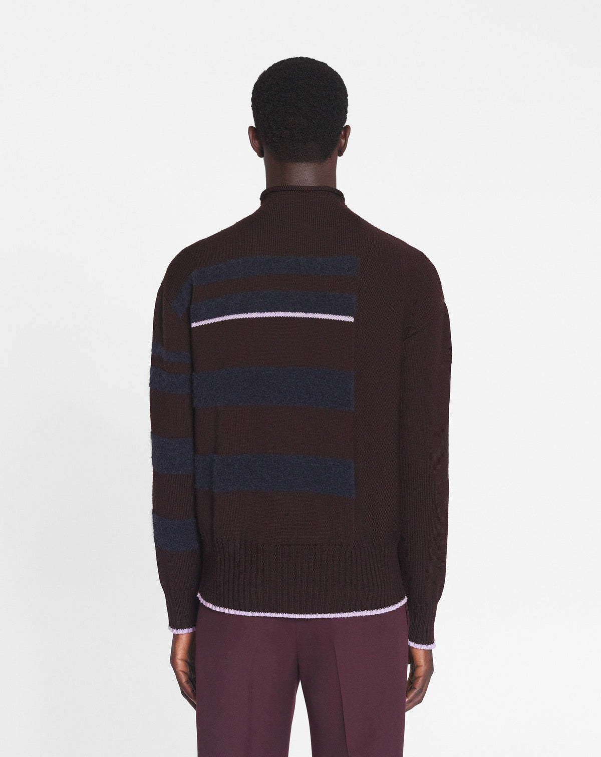 Pull à rayures - Marron glace