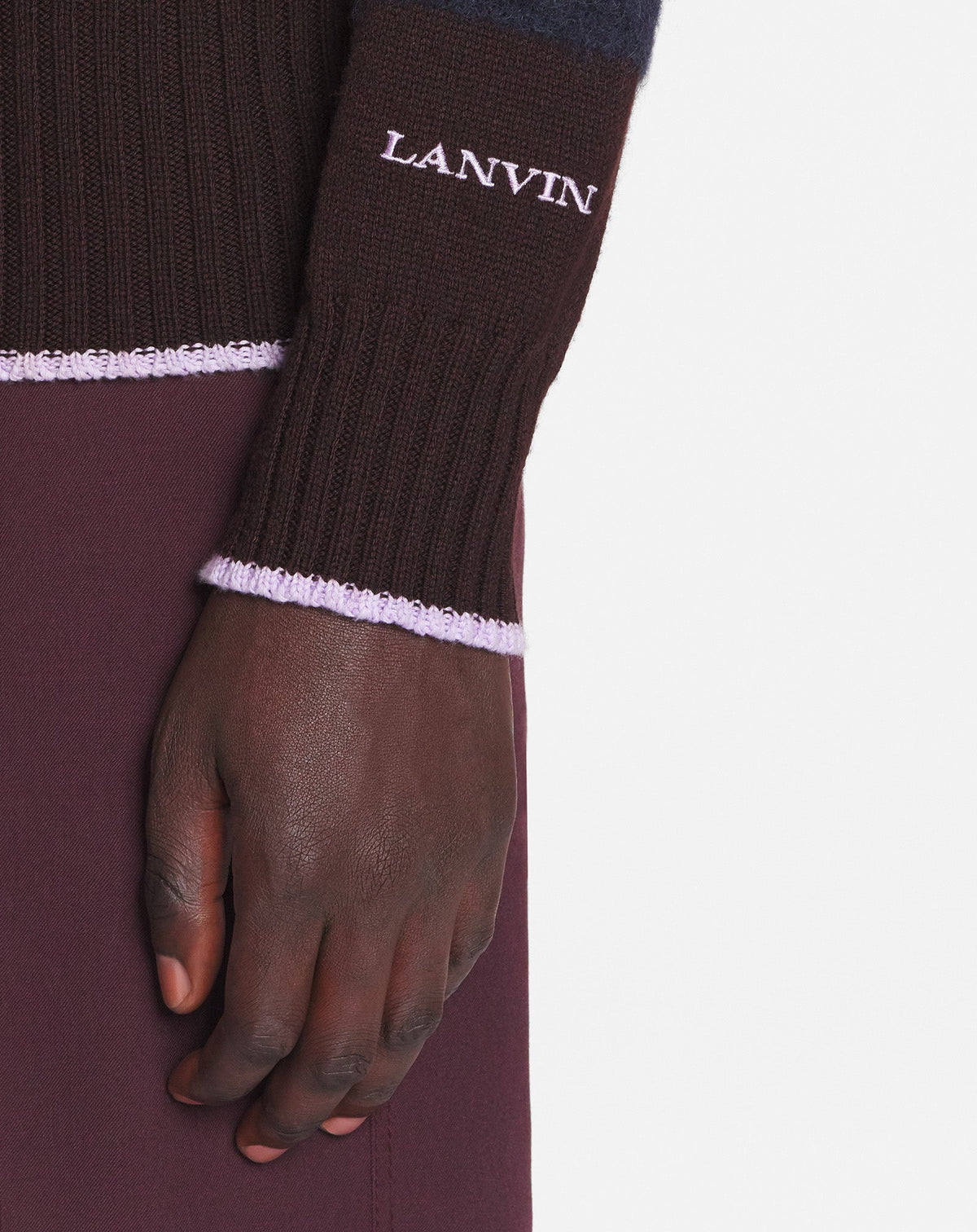 Pull à rayures - Marron glace