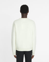 Pull à rayures - Ecru & vert de gris