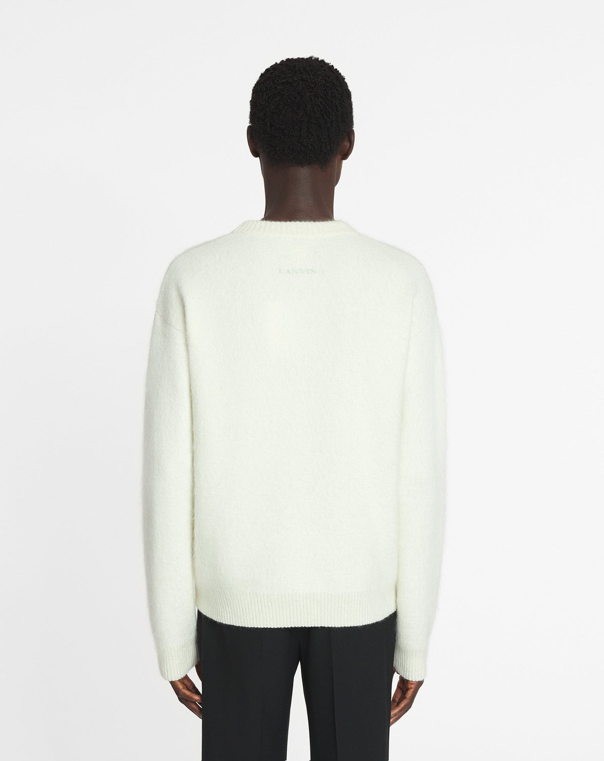 Pull à rayures - Ecru & vert de gris
