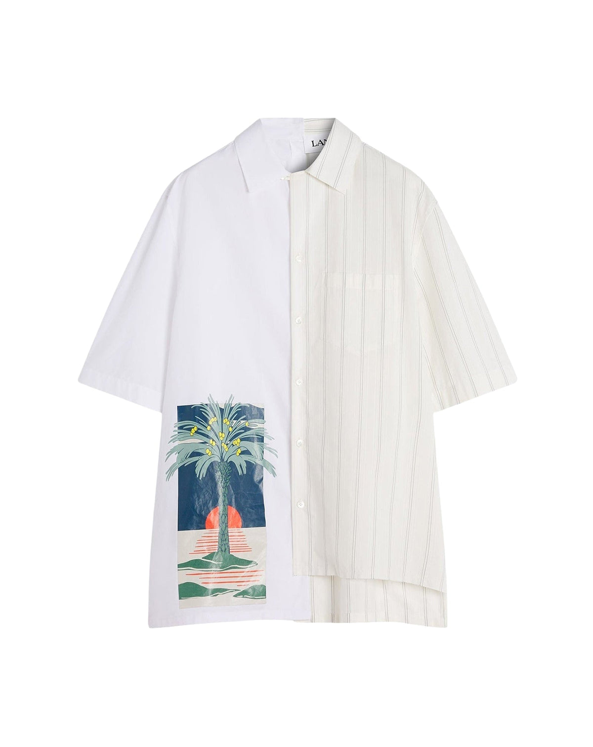 Chemise asymétrique imprimée - Blanc & noir