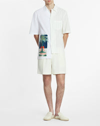 Chemise asymétrique imprimée - Blanc & noir