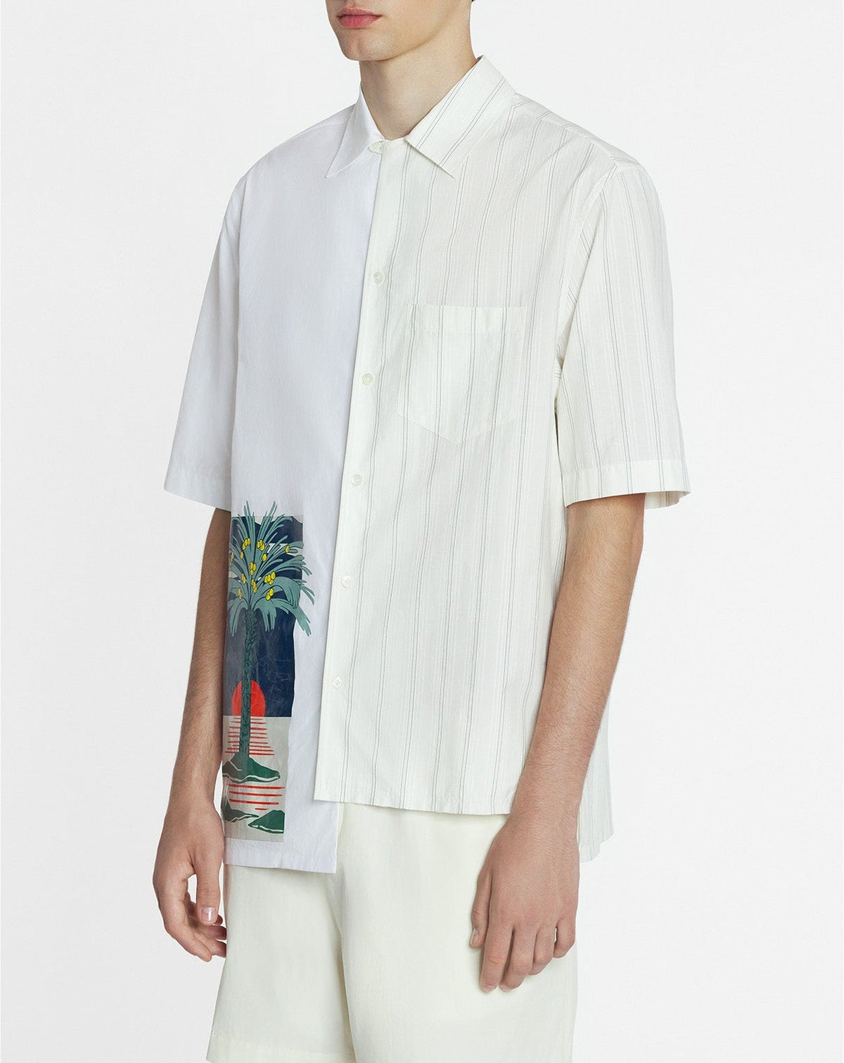 Chemise asymétrique imprimée - Blanc & noir