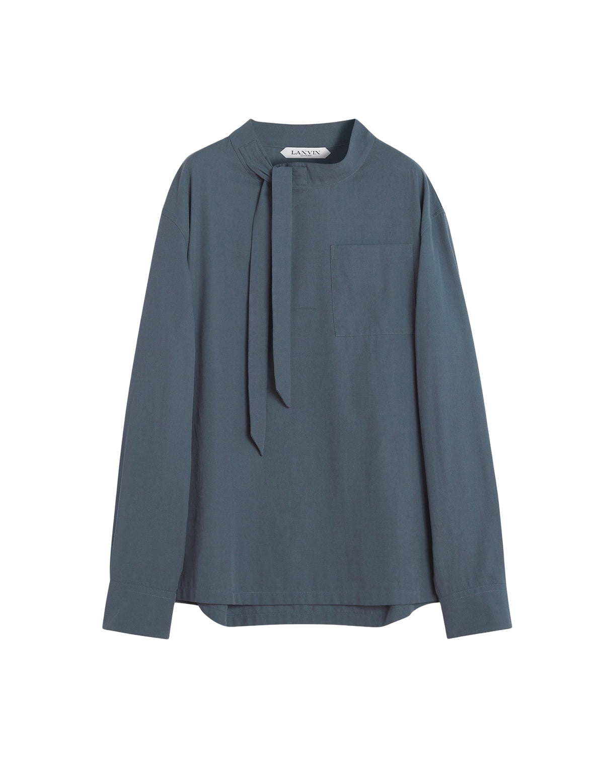 Blouse à col lavallière - Acier