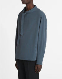 Blouse à col lavallière - Acier