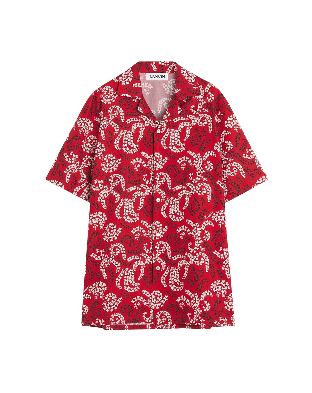 Chemise bowling à imprimé rateau - Carmin