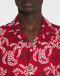 Chemise bowling imprimé rateau - Carmin
