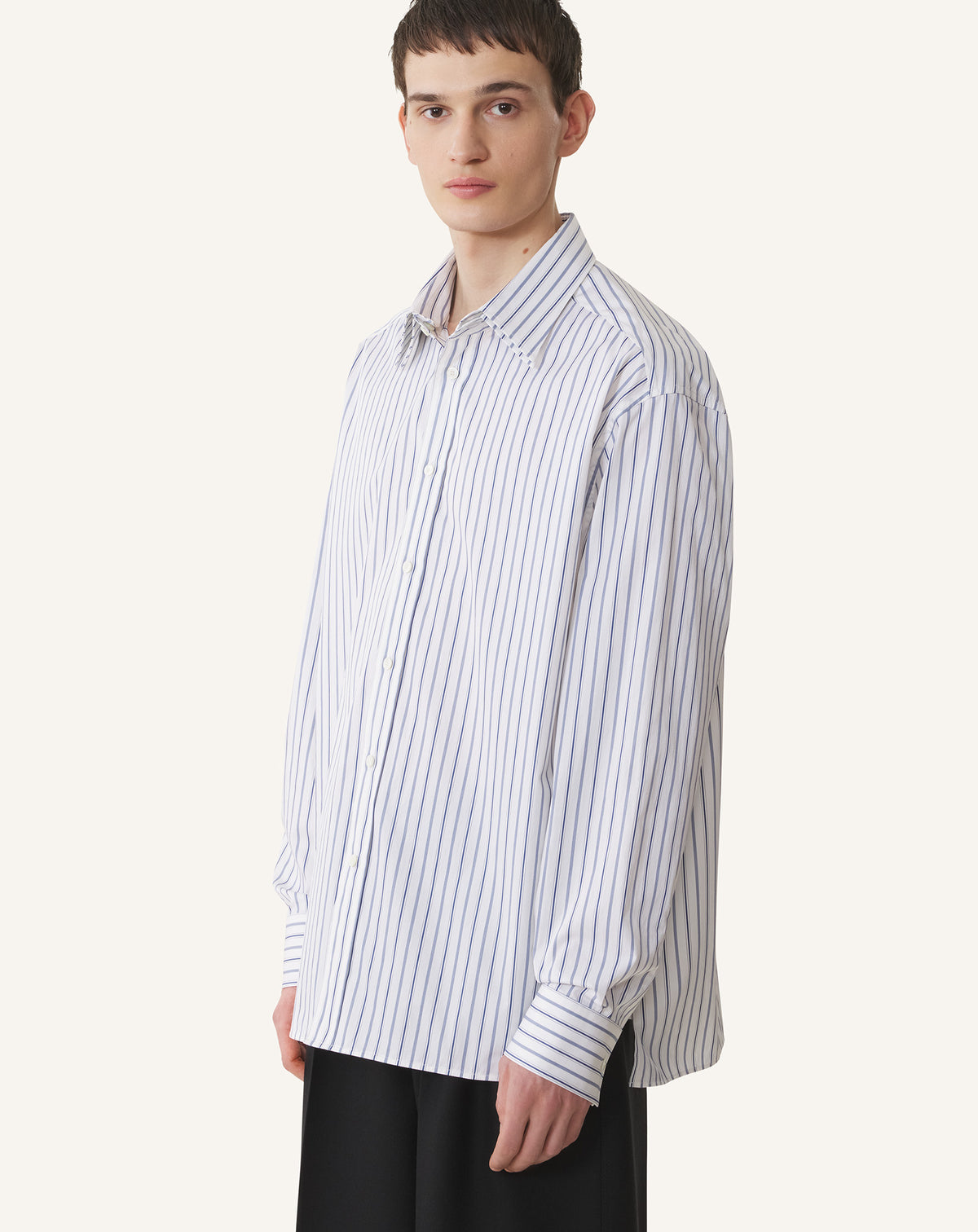Chemise ample - Blanc & marine noir