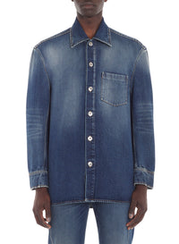 Surchemise cocon - Bleu moyen