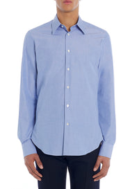 ZZNO STOCK BLEU SLIM FIT SHIRT VISIBLE BUTTONS
