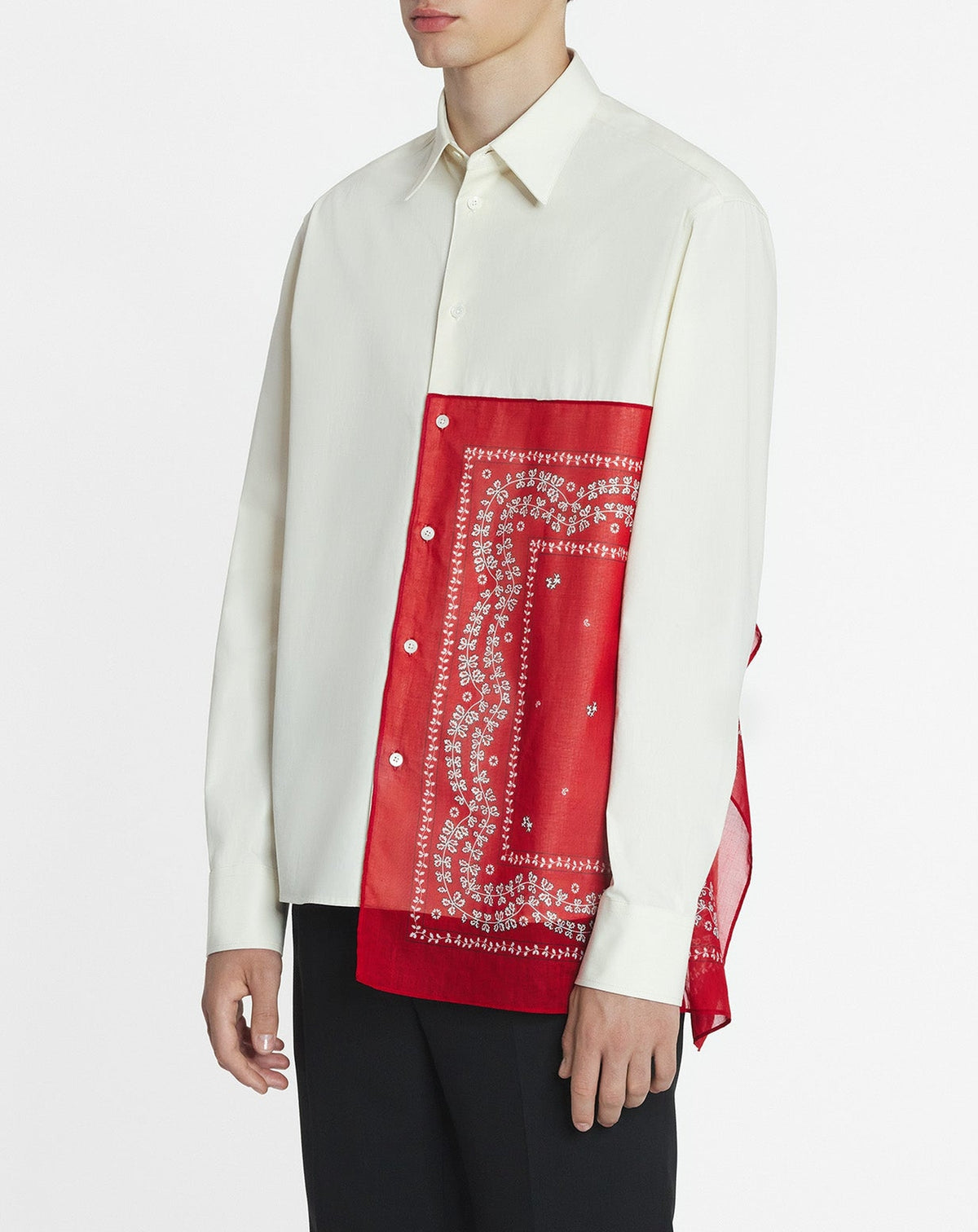 Chemise droite bandana rateau - Blanc Casse