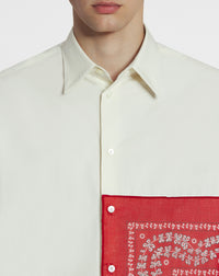 Chemise droite bandana rateau - Blanc Casse
