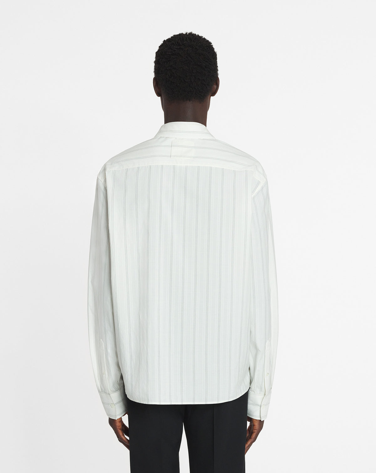Chemise droite à rayures - Blanc & noir