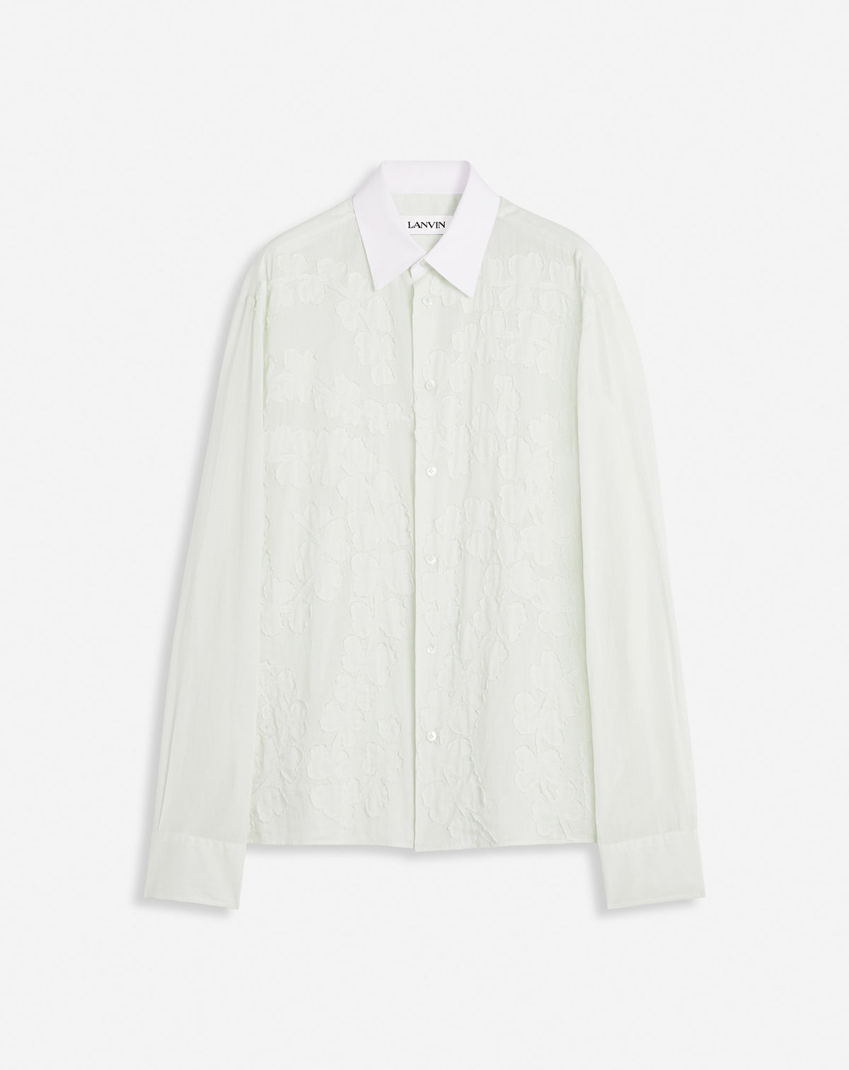 Chemise droite brodée rateau - Blanc optique