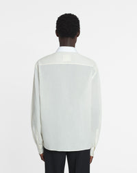 Chemise droite brodée rateau - Blanc optique