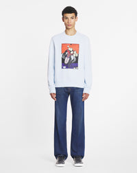 Sweatshirt imprimé vase - Chambray