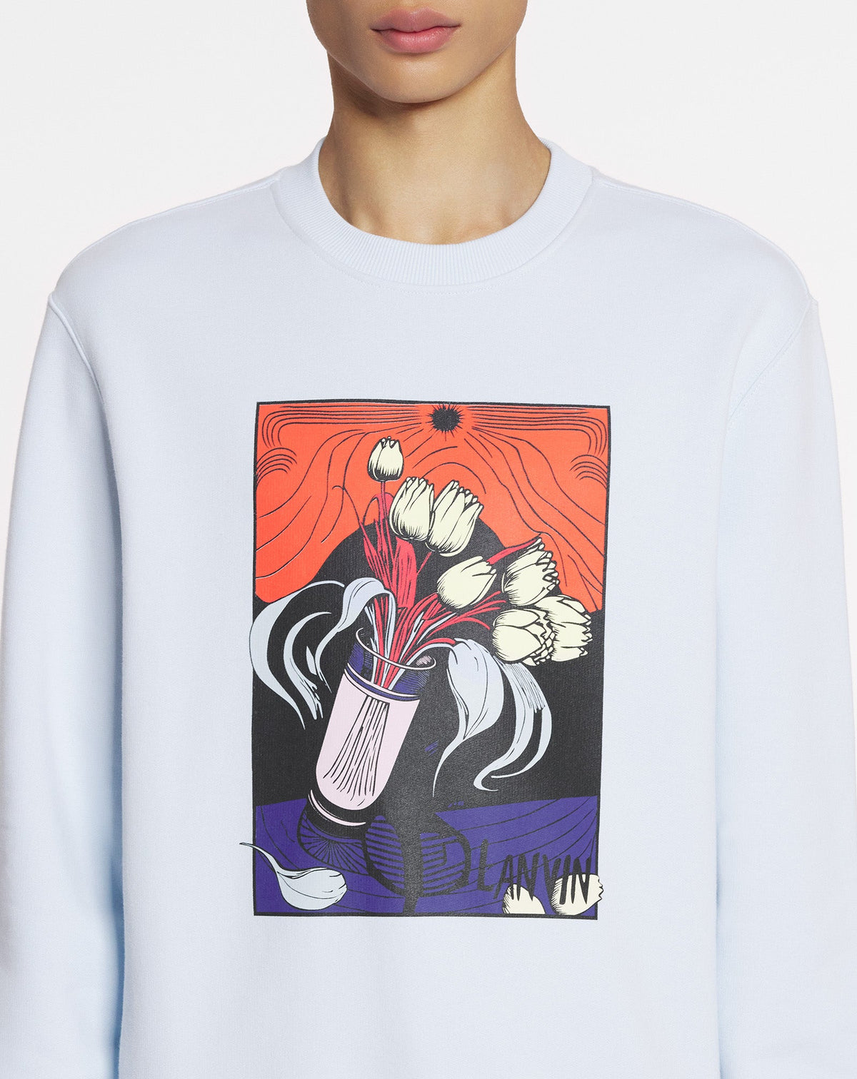 Sweatshirt imprimé vase - Chambray