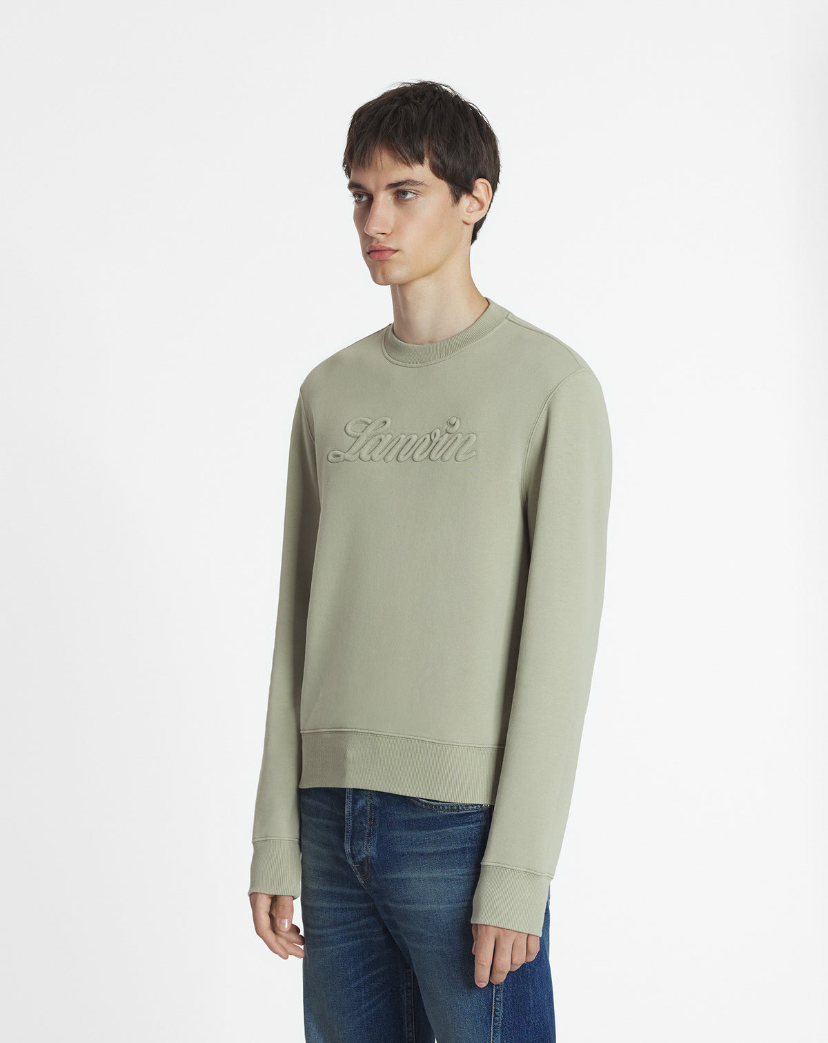 Sweatshirt logo manuscrit débossé - Lin