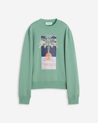 ZZNO STOCK VERT DE GRIS SWEATSHIRT IMPRIMÉ