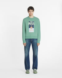ZZNO STOCK VERT DE GRIS SWEATSHIRT IMPRIMÉ