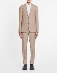 Pantalon à effet chiné en laine - Beige chiné