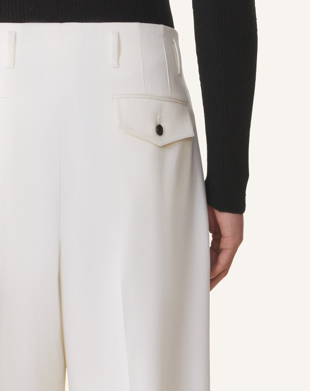 Pantalon 3 plis - Ecru