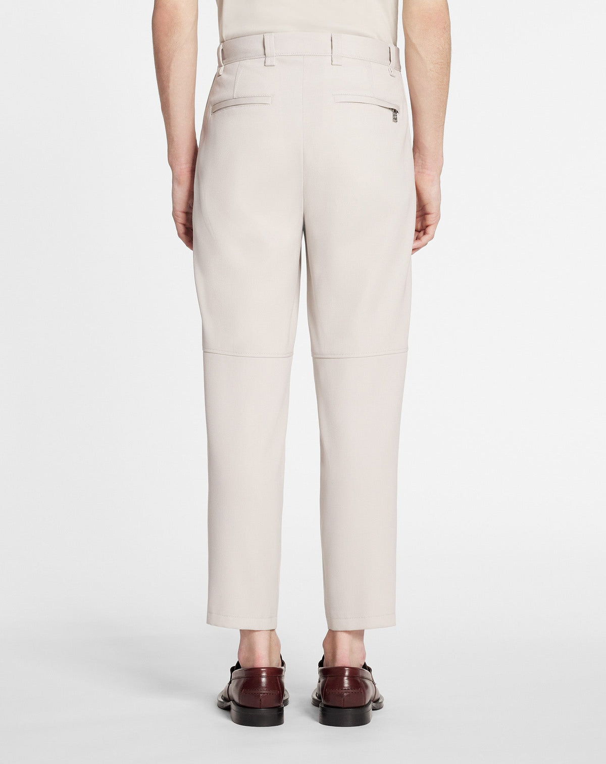 Pantalon à ourlets zippés en laine - Mastic