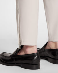 Pantalon à ourlets zippés en laine - Mastic