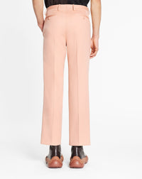 Pantalon droit en laine - Ivoire Rosé