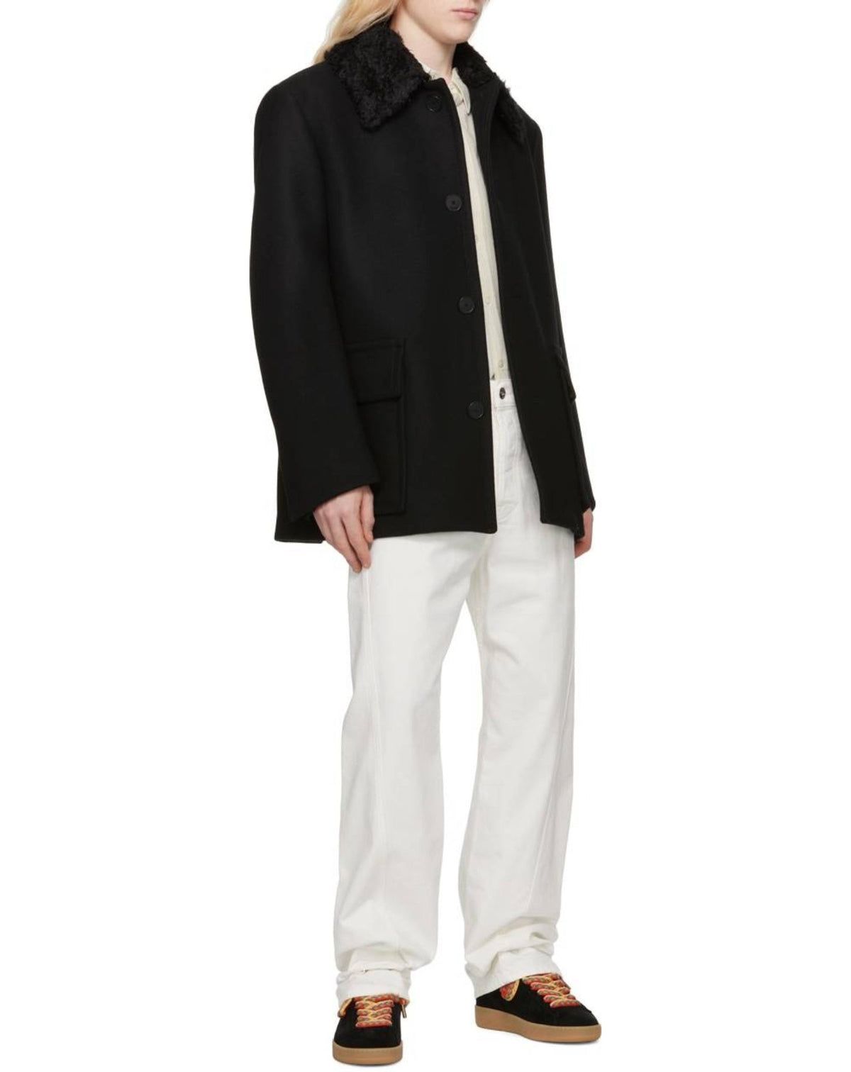 ZZNO STOCK BLANC OPTIQUE REGULAR TWISTED LEG TROUSERS