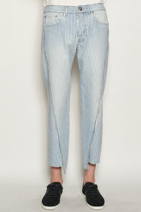 ZZNO STOCK MULTICOLORE DENIM COUTURE TOURNANTE RAYE INDIGO