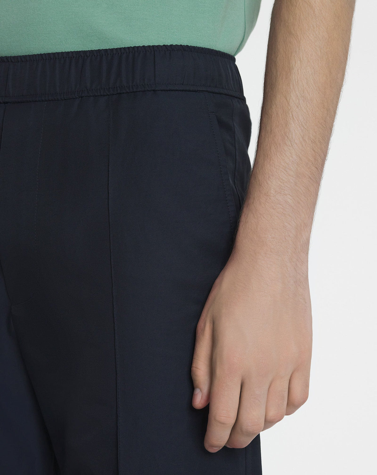Pantalon taille élastiquée - Bleu marine