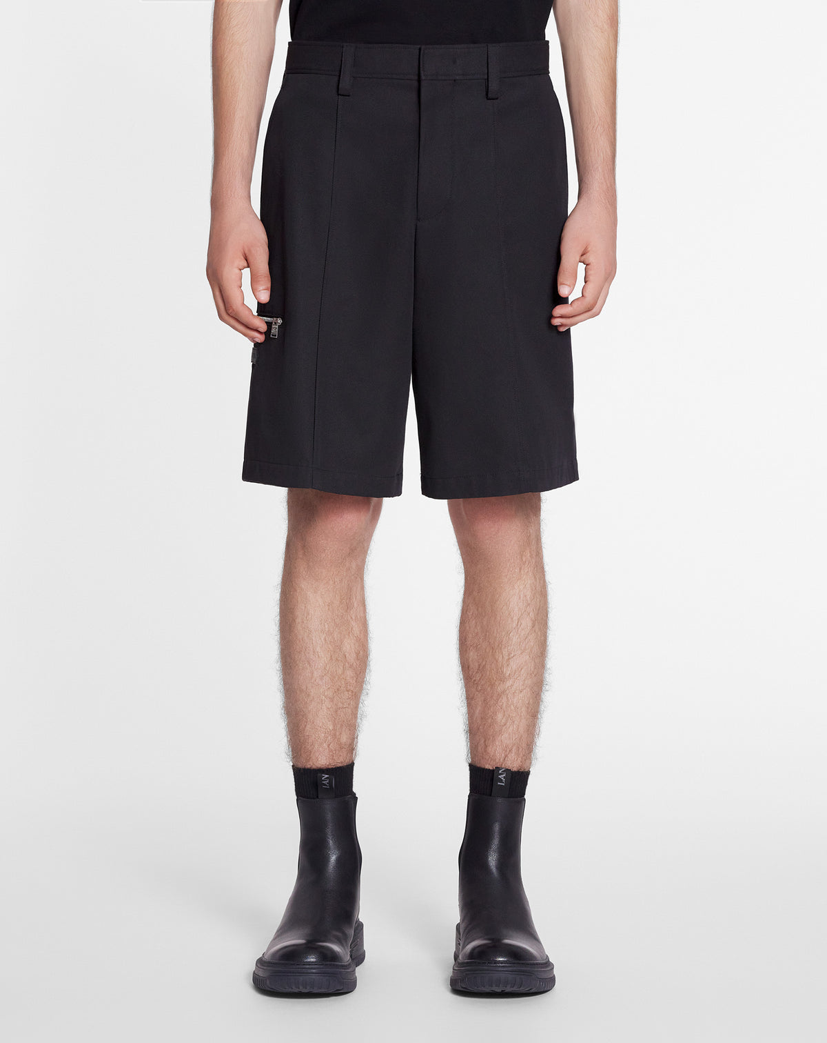 Short chino en tissu - Noir