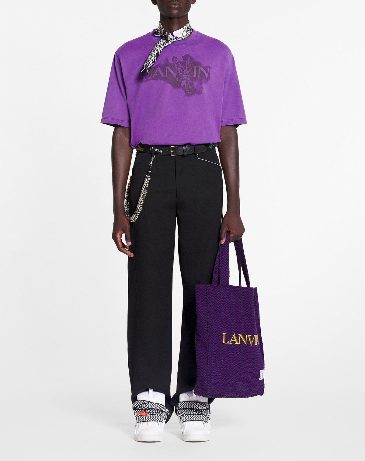 Pantalon jambes torsadées en laine - Noir