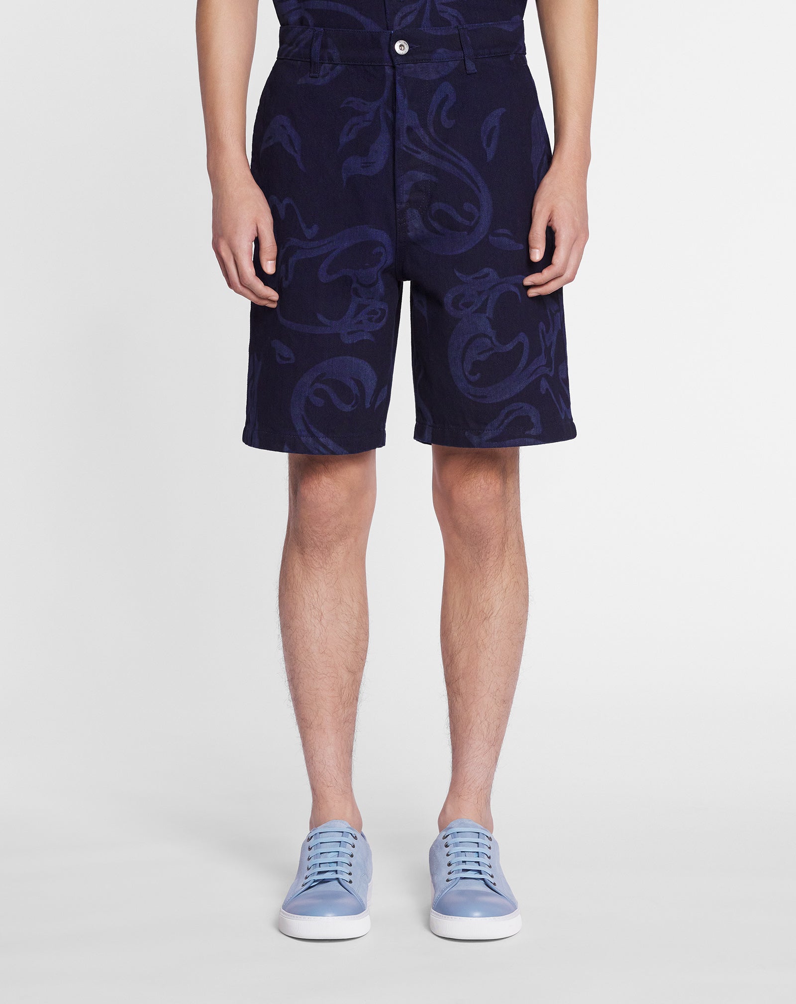 Short motif abstrait - Bleu Marine