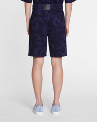 Short motif abstrait - Bleu Marine