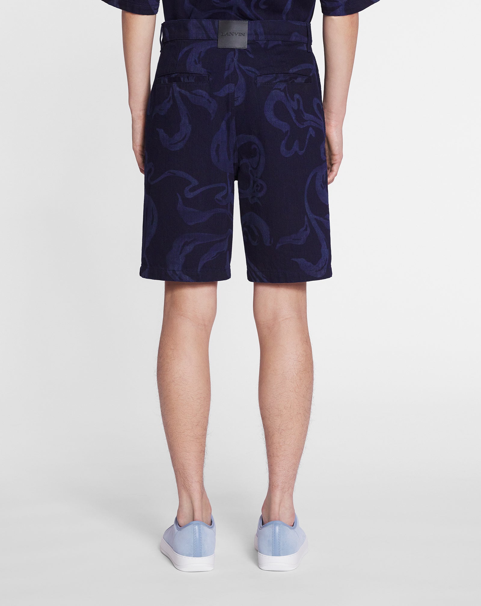 Short motif abstrait - Bleu Marine