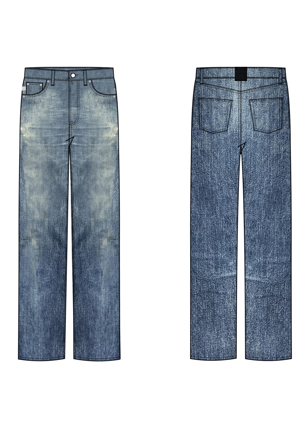 ZNO PICS // Pantalon droit - Bleu moyen