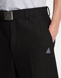Bermuda de tailleur court avec ceinture - Noir