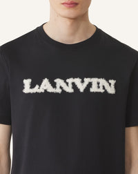 T-shirt détail shearling - Noir